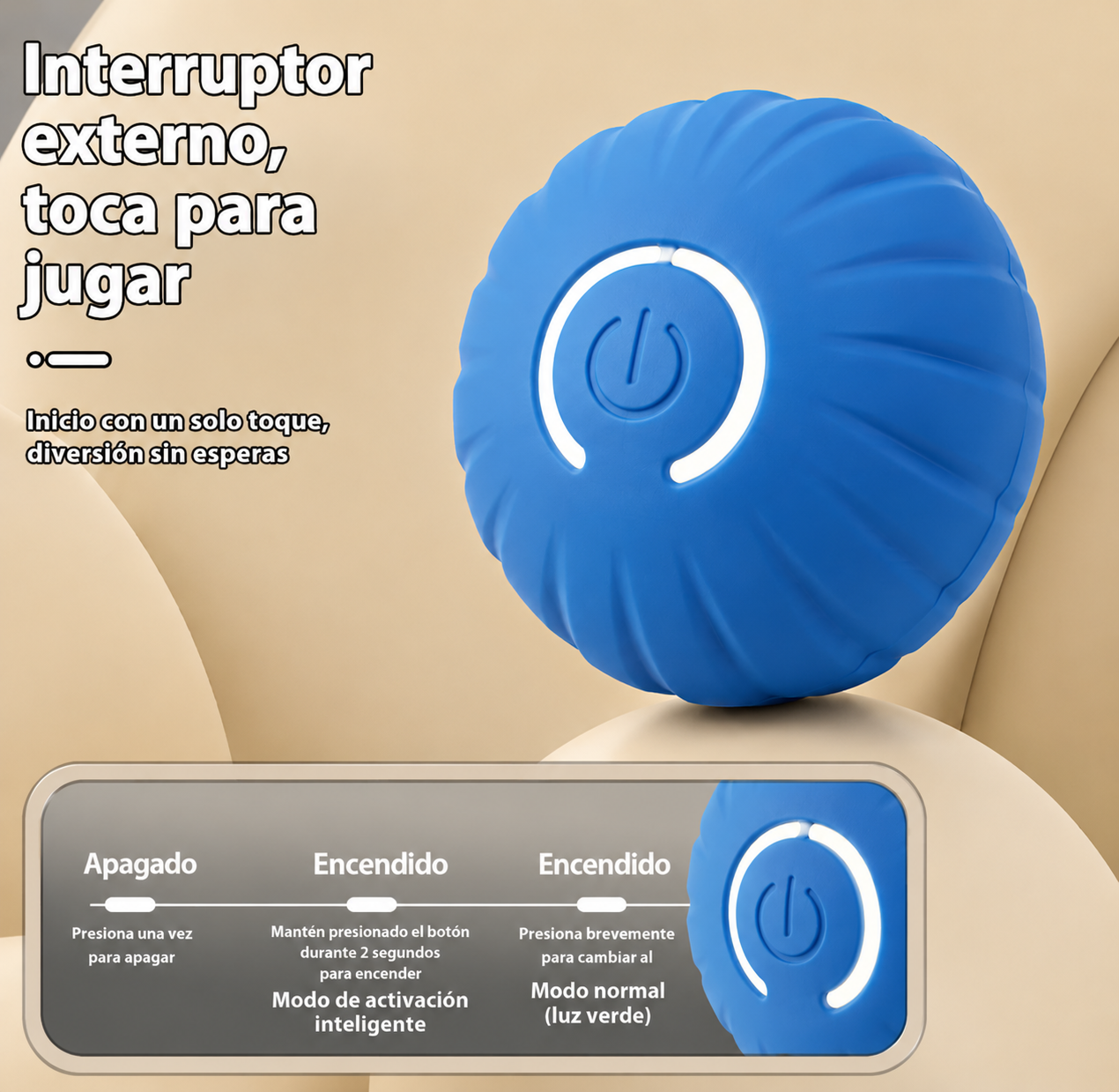 Pelota interactiva recargable para mascotas